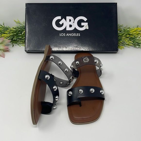 GBG Los Angeles Shoes - Gbg Los Angeles Women's Ritsa Studded Slide Sandals Size 8.5 M